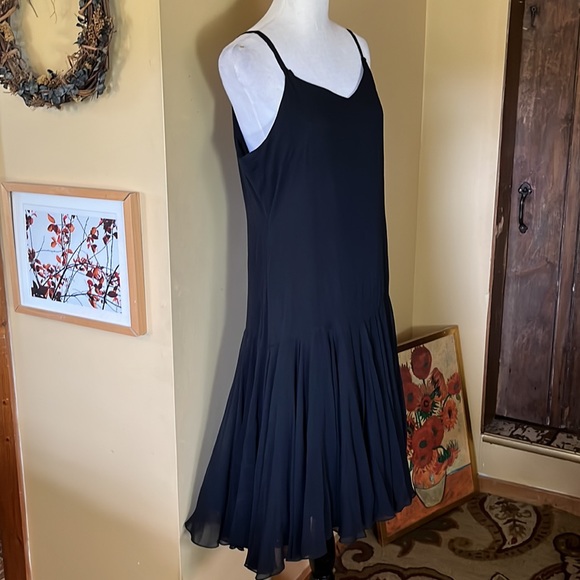 SWEE LO NY size Medium Flapper-Style Great Gadsby Silk Tank PinTuck Dress GOTH - Picture 17 of 17